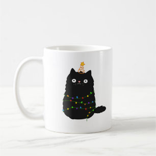 Niedliche Kawaii-Weihnachtskatze Kaffeetasse