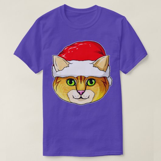 Niedliche Kawaii Weihnachtskatze mit Santas Hat Fo T-Shirt (Design vorne)
