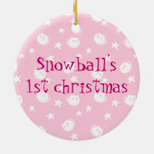 Niedliche Kawaii weiße Kittykatze Keramikornament (Hinten)