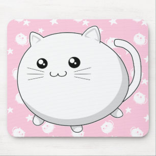 Niedliche Kawaii weiße Kittykatze Mousepad