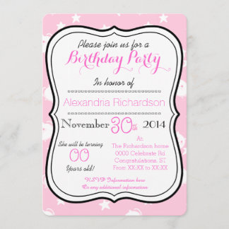 Niedliche Kawaii-Wildkatze-Geburtstagsparty Einladung