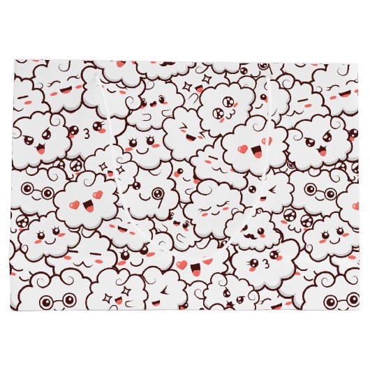 Niedliche Kawaii Wolken Große Geschenktüte (Rückseite)