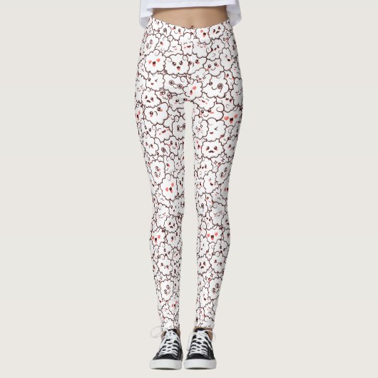 Niedliche Kawaii Wolken Leggings (Vorderseite)