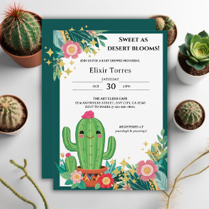 Niedliche Kawaii Wüste Bloom Floral Cactus Baby Du Einladung