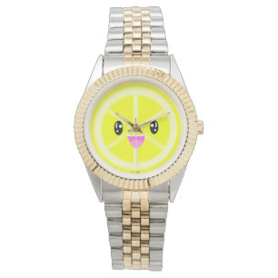 Niedliche kawaii Zitrusfrüchte Zitronenfrüchte L Armbanduhr