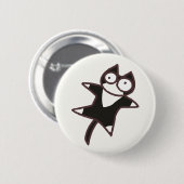 Niedliche Kawaii zweifarbige Katze {Lose Katzen} Button (Vorne & Hinten)