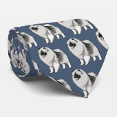Niedliche Keeshond Cartoon Dog Pattern Keesies Krawatte (Gerollt)