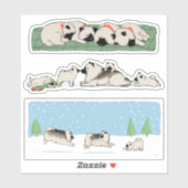 Niedliche Keeshond Hunde Kees Holiday Vinyl Sticke Aufkleber (Blatt)