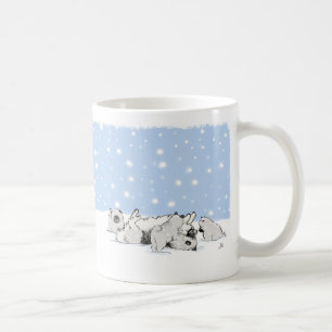 Niedliche Keeshond- und Welpenspiele Snow Keesie Kaffeetasse