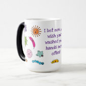 Niedliche Keime Hand waschen Erinnerung Verwandlungstasse (Vorderseite Links)