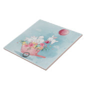 Niedliche Keramik Bunnies Fliese (Seite)