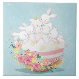 Niedliche Keramik Bunnies Fliese