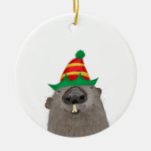 Niedliche Keramik des Erdhogs Weihnachtsbaumdekora Ornament (Vorne)