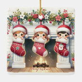 Niedliche Keramik Weihnachtsschmuck für Mimi (Rückseite)