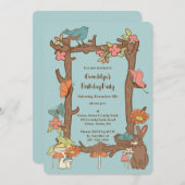 Niedliche Kernschaumvögel und -tiere Einladung (Vorne/Hinten)