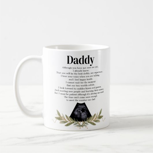 Niedliche Kernspaltnachricht für Daddy Kaffeetasse (Links)