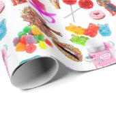 Niedliche Kerze Geburtstag Geschenkpapier (Rolleneckpunkt)