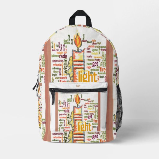 Niedliche Kerzenflamme der neuesten Light Text Art Bedruckter Rucksack (Vorderseite)