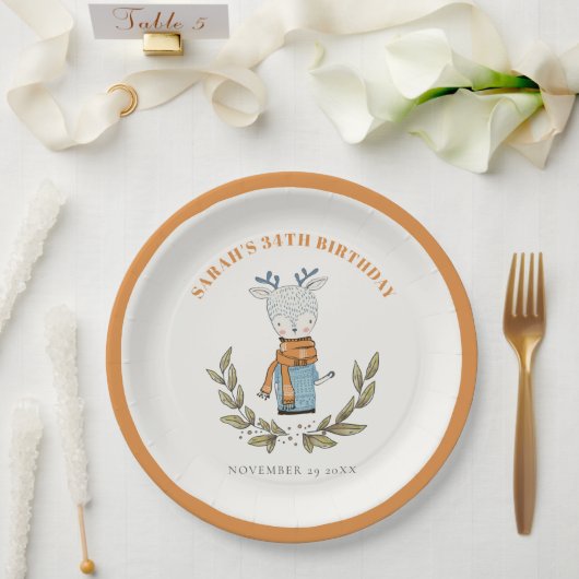 Niedliche keuchige Winterrutsche jeden Geburtstag Pappteller (Hochzeit)