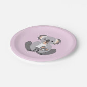 Niedliche Keule - KOALA - Australien - Rosa Pappteller (Schrägansicht)