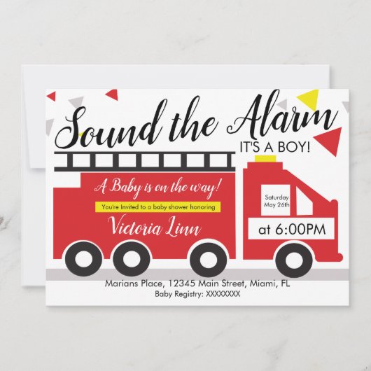 Niedliche Kfz-Babydusche Confetti Einladung (Vorderseite)