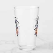 Niedliche Kid Hexe sitzend auf einem Kürbis - "Hex Glas (Links)