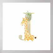 Niedliche Kids Animal Giraffe Monogram J Kinderzim Poster (Vorne)