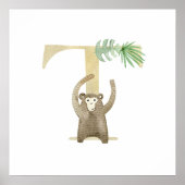 Niedliche Kids Animal MONKEY Monogram T Kinderzimm Poster (Vorne)