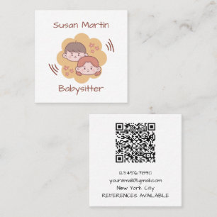 NIEDLICHE KIDS Babysitter QR Code Baby Quadratische Visitenkarte