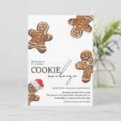 Niedliche Kids Cookie Exchange Feiertage Weihnacht Einladung (Stehend Vorderseite)