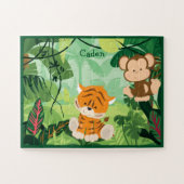 Niedliche Kids Dschungel Tiger Affe Puzzle (Horizontal)