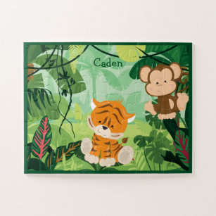 Niedliche Kids Dschungel Tiger Affe Puzzle