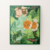 Niedliche Kids Dschungel Tiger Affe Puzzle (Vertikal)