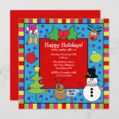 Niedliche Kids-Feierlichkeiten Einladung (Vorne/Hinten)