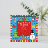 Niedliche Kids-Feierlichkeiten Einladung (Stehend Vorderseite)