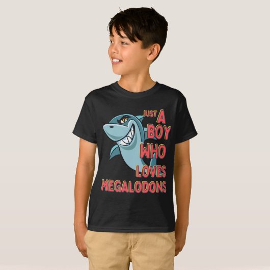 Niedliche Kids Hai nur ein Junge, der blaue Haie L T-Shirt (Vorne ganz)