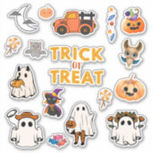 Niedliche Kid's Halloween Ghost Pumpkin Stickers Aufkleber (Vorderseite)