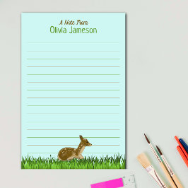 Niedliche Kid's Name Woodland Animal Lined Station Briefpapier
