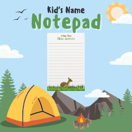 Niedliche Kid's Name Woodland Animal Lined Station Briefpapier