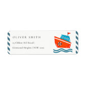 Niedliche Kids Nautical Boat Wellen Adresse (Vorne)