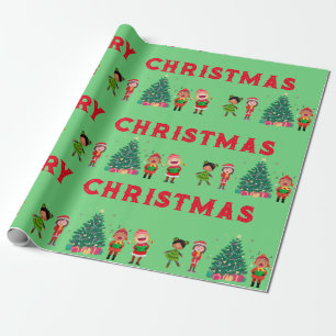 NIEDLICHE KIDS NUR KRISTMAS WRAPPING PAPIER GESCHENKPAPIER