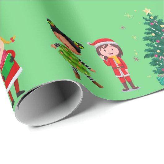 NIEDLICHE KIDS NUR KRISTMAS WRAPPING PAPIER GESCHENKPAPIER (Rolleneckpunkt)