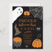 Niedliche Kids orange Halloween Illustrations Part Einladung (Vorderseite)