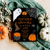Niedliche Kids orange Halloween Illustrations Part Einladung