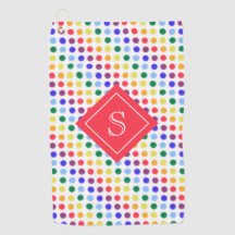 Niedliche Kids Red Rainbow Dots Monogramm