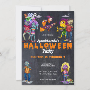 Niedliche Kids Spooky Halloween Kostüm Geburtstag Einladung