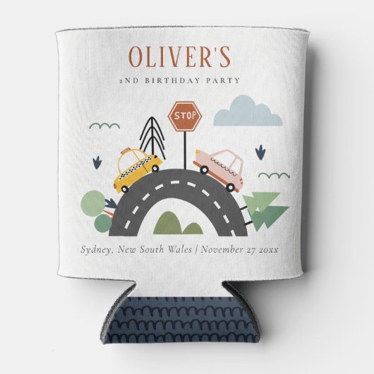 Niedliche Kids - Stadtautos für alle Altersgruppen Dosenkühler (Vorderseite)