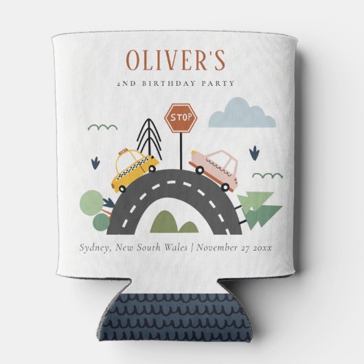 Niedliche Kids - Stadtautos für alle Altersgruppen Dosenkühler (Rückseite)