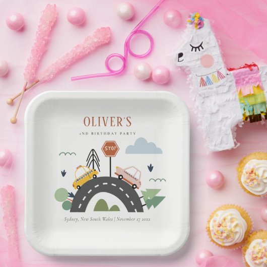 Niedliche Kids - Stadtautos für alle Altersgruppen Pappteller (Party)