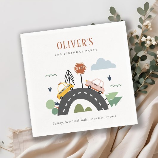 Niedliche Kids - Stadtautos für alle Altersgruppen Serviette